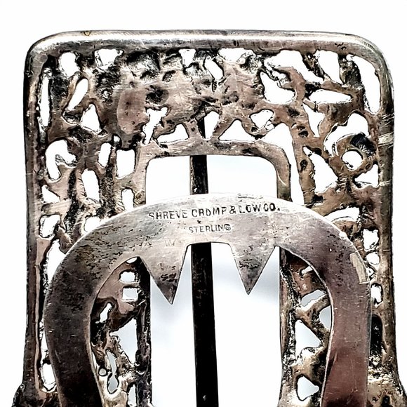 Vintage Shreve Crump & Low Sterling Silver Large Belt Buckle #6623 main image 4